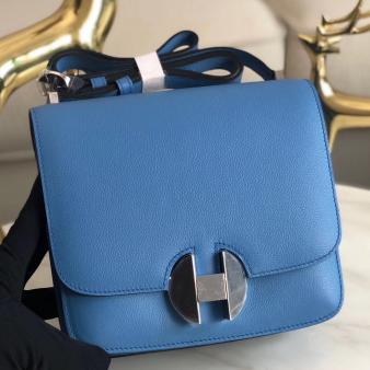 Hermes 2002 Bag 20cm In Blue Paradise Evercolor Calfskin