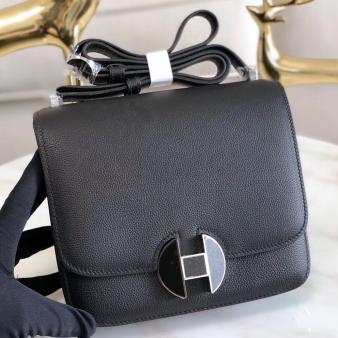 Hermes 2002 Bag 20cm In Noir Evercolor Calfskin