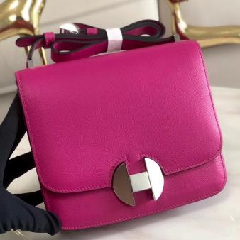 Hermes 2002 Bag 20cm In Rose Purple Evercolor Calfskin