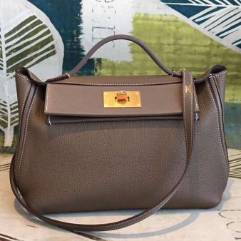 Hermes 24/24 Bag 29 In Taupe Clemence Calfskin