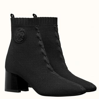 Hermes Ankle Boot Volver 60 in Black Knit