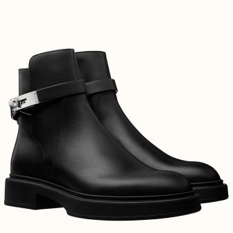 Hermes Ankle Boots Veo in Black Calfskin