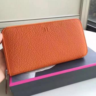 Hermes Azap Zipped Wallet in Orange Clemence Leather