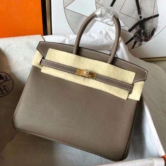 Hermes Birkin 25 Bag in Taupe Swift Leather