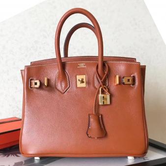 Hermes Birkin 25 Handmade Bag In Swift Gold Leather