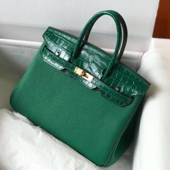 Hermes Birkin 25cm Limited Edition Green Touch Bag