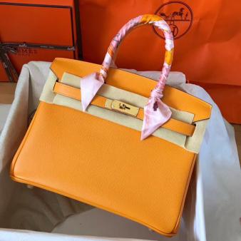 Hermes Birkin 30 Handmade Bag in Yellow Epsom Leather