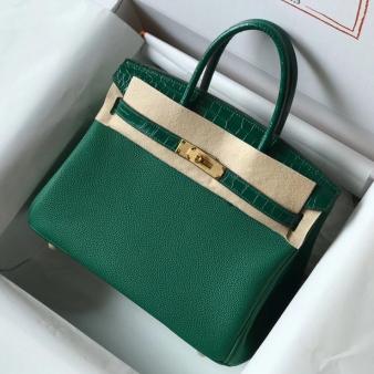 Hermes Birkin 30cm Limited Edition Green Touch Bag