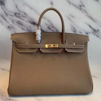 Hermes Birkin 40 Bag in Taupe Clemence Leather