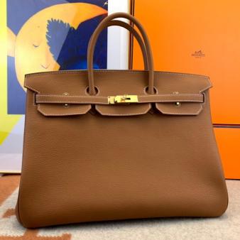 Hermes Birkin 40 Handmade Bag In Clemence Gold Leather