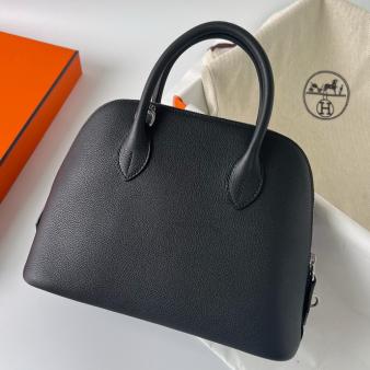 Hermes Black Evercolor Calfskin Bolide 1923 25 Handmade Bag