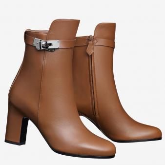 Hermes Brown Ankle Boots Joueuse