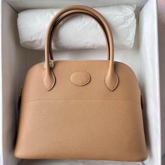 Hermes Chai Epsom Calfskin Bolide 1923 27 Handmade Bag