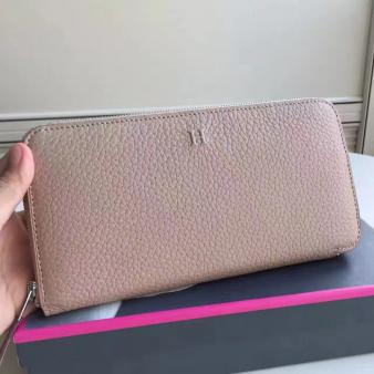 Hermes Clemence Grey Azap Zipped Wallet