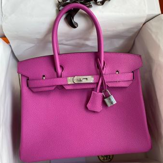 Hermes Clemence Leather 30 Retourne Handmade Bag In Magnolia