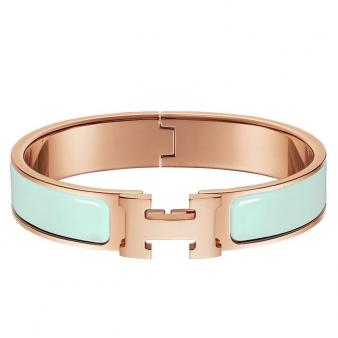 Hermes Clic H PM Bracelet In Aqua Enamel