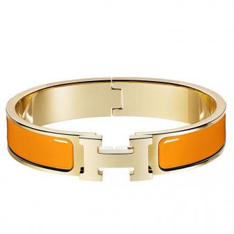 Hermes Clic H PM Bracelet in Orange Enamel