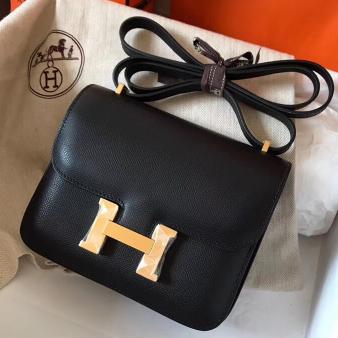 Hermes Constance 18 Handmade Bag in Epsom Leather Black