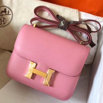 Hermes Constance 18 Handmade Bag in Epsom Leather Pink