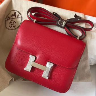 Hermes Constance 18 Handmade Bag in Epsom Leather Red