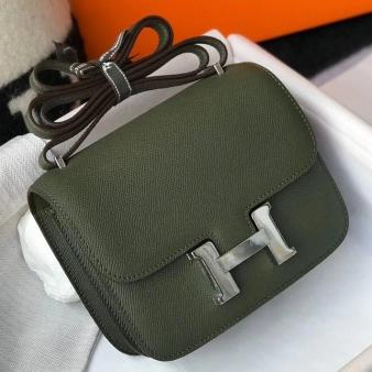 Hermes Constance 18 Handmade Bag in Epsom Leather Vert Olive