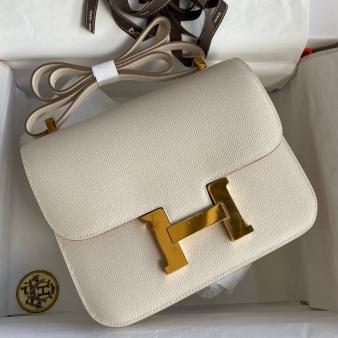 Hermes Craie Epsom Calfskin Constance 24 Handmade Bag