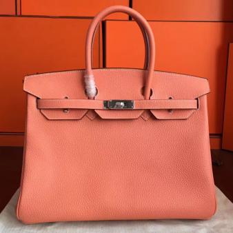 Hermes Crevette Clemence Leather Birkin 40 Handmade Bag