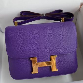 Hermes Crocus Epsom Calfskin Constance 24 Handmade Bag