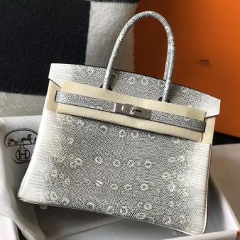 Hermes Embossed Natural Lizard 25cm Birkin Bag In Ombre