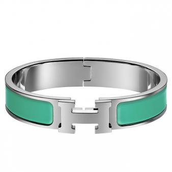 Hermes Enamel Green Clic H PM Bracelet