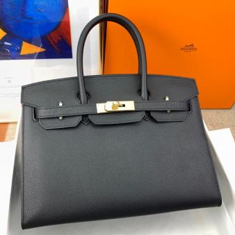 Hermes Epsom Calfskin 30 Sellier Handmade Bag In Black