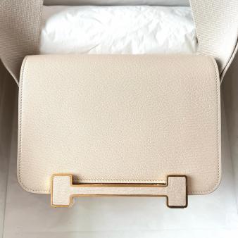 Hermes Geta Handmade Bag In Chevre Mysore Nata Leather