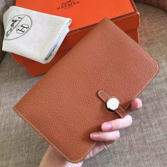 Hermes Gold Clemence Leather Dogon Duo Wallet