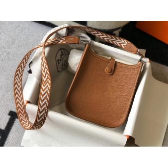 Hermes Gold Clemence Leather Evelyne III TPM Bag