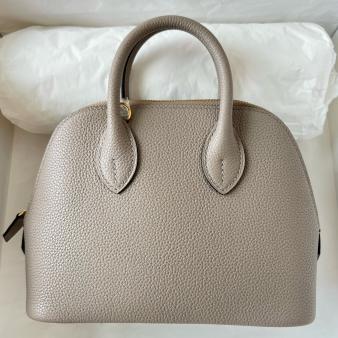 Hermes Gris Asphalt Evercolor Calfskin Mini Bolide 1923 Handmade Bag