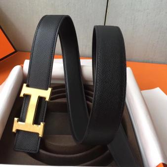 Hermes H Belt Buckle & Black 32 MM Epsom Strap