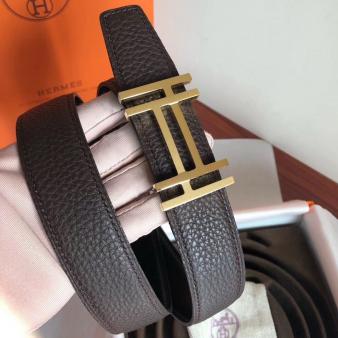 Hermes H Belt Buckle & Cafe 32mm Au Carre Strap