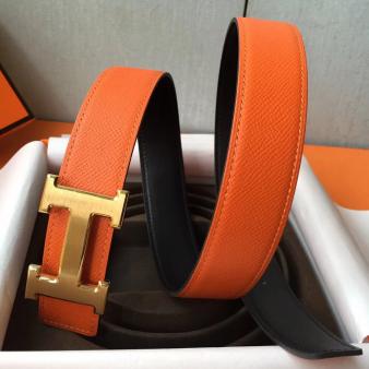 Hermes H Belt Buckle & Orange 32 MM Epsom Strap