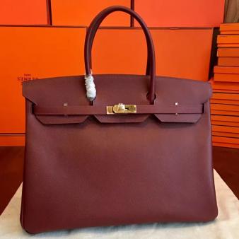 Hermes Handmade Bordeaux Epsom Leather Birkin 40 Bag