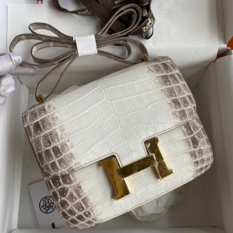 Hermes Himalaya Crocodile Niloticus Skin Constance 18 Handmade Bag