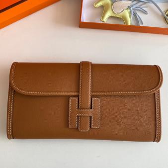 Hermes Jige Elan 29 Clutch Bag In Epsom Gold Leather