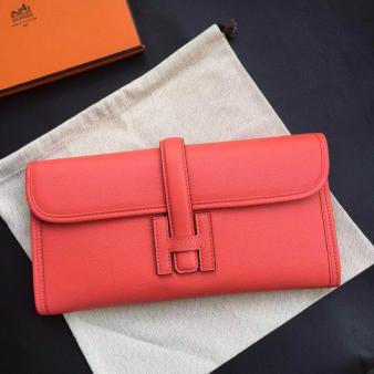 Hermes Jige Elan 29 Clutch in Rouge Pivoine Epsom Calfskin