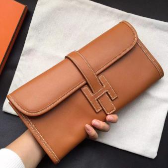 Hermes Jige Elan 29 Clutch In Swift Gold Calfskin