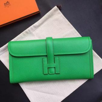 Hermes Jige Elan Clutch Bag 29 In Bamboo Epsom Calfskin