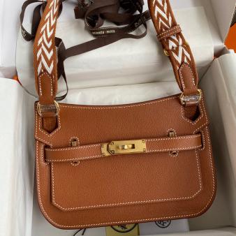 Hermes Jypsiere Mini Evercolor Calfskin Handmade Bag in Gold