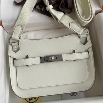 Hermes Jypsiere Mini Swift Calfskin Handmade Bag in Beton