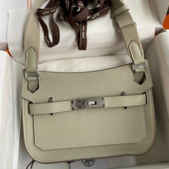 Hermes Jypsiere Mini Swift Calfskin Handmade Bag in Grey