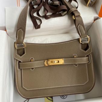 Hermes Jypsiere Mini Swift Calfskin Handmade Bag in Taupe