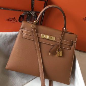 Hermes Kelly 28cm Bag in Gold Epsom Leather GHW