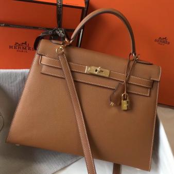 Hermes Kelly 32cm Bag in Gold Epsom Leather GHW